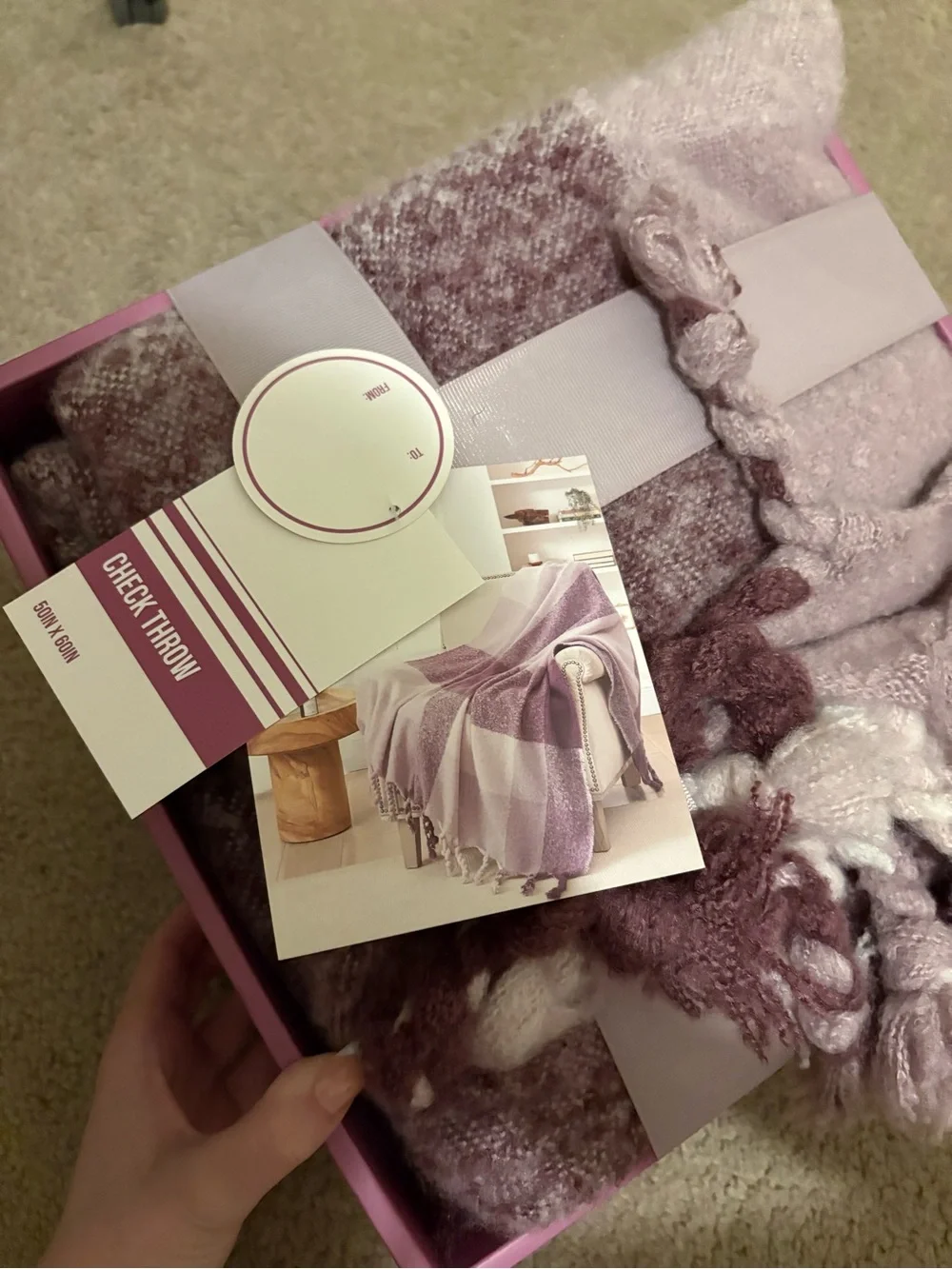 Soft Lavender Throw Blanket Gift Set